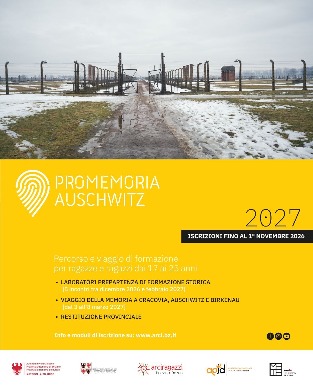 Promemoria_Auschwitz.EU 2027  – Aperte le iscrizioni